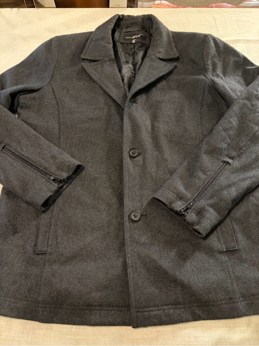 Black rivet wool charcoal gray Gray Peacoat